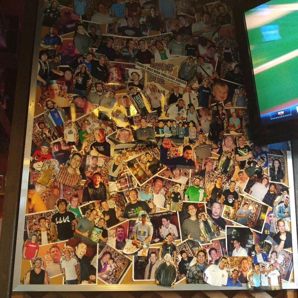 Burger Heaven - Decor - photos of those who had the Ernie's Mile High Burger - Burgers Near Me - New Westminster, British Columbia