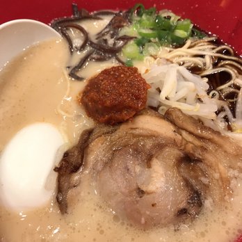 Ippudo Berkeley - Akamaru miso in the middle of the bowl. Mmmm! - Ramen Near Me - Berkeley, California