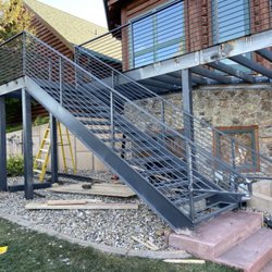 Mid State Welding - Steel staircase for replacement of wood.