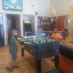 My son got to play fuseball with another kid after his fade with Deon the master barber. GREAT spot for a cut.