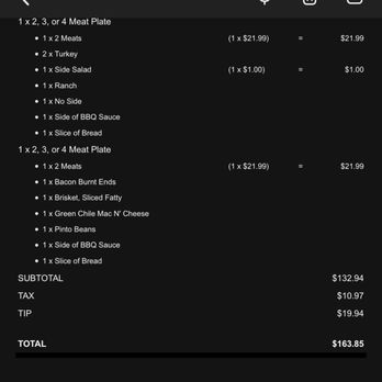 Heim Barbecue - 15% tip on Togo order and still didn't get sauce or bread - Barbeque Near Me - Fort Worth, Texas