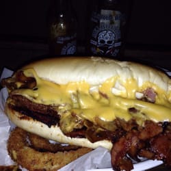 Sparrow's Philly Cheesesteaks - Melted cheese and bacon Yum