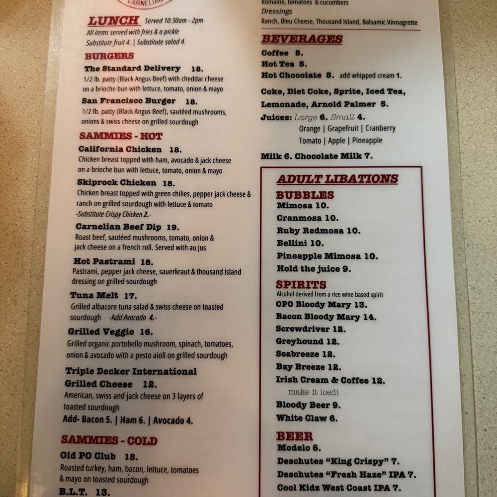 The Old Post Office Cafe - Menu - Breakfast & Brunch Near Me - Carnelian Bay, California The Old Post Office Cafe - Menu - Breakfast & Brunch Near Me - Carnelian Bay, California