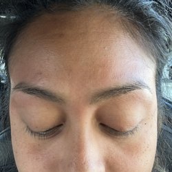 Eyebrows freshly waxed