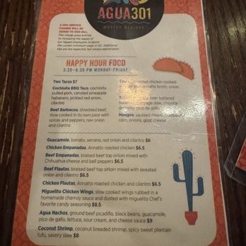 Agua 301 - HH Menu - Mexican Near Me - Washington, DC, District of Columbia