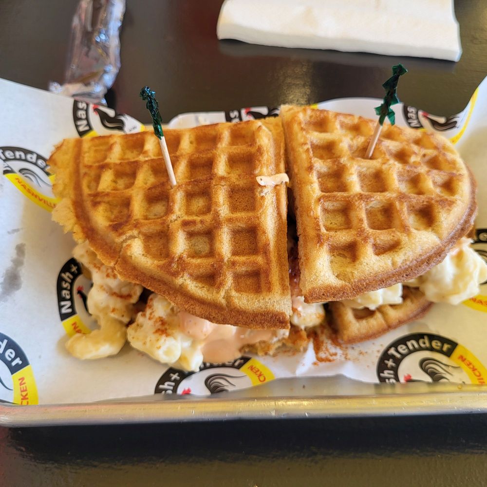 Waffle chicken sandwich Waffle chicken sandwich