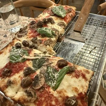 Marc’s Artisanal Pizzeria - Sicilian Margherita with mushrooms and olives - Pizza Near Me - Miami Beach, Florida Marc’s Artisanal Pizzeria - Sicilian Margherita with mushrooms and olives - Pizza Near Me - Miami Beach, Florida