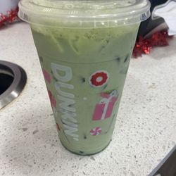 Dunkin' - Medium iced matcha latte.. lots of ice