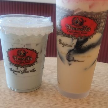 ChaTraMue Original Thai Tea - Assam milk tea with grass jelly and the butterfly drink - Bubble Tea Near Me - Rosemead, California