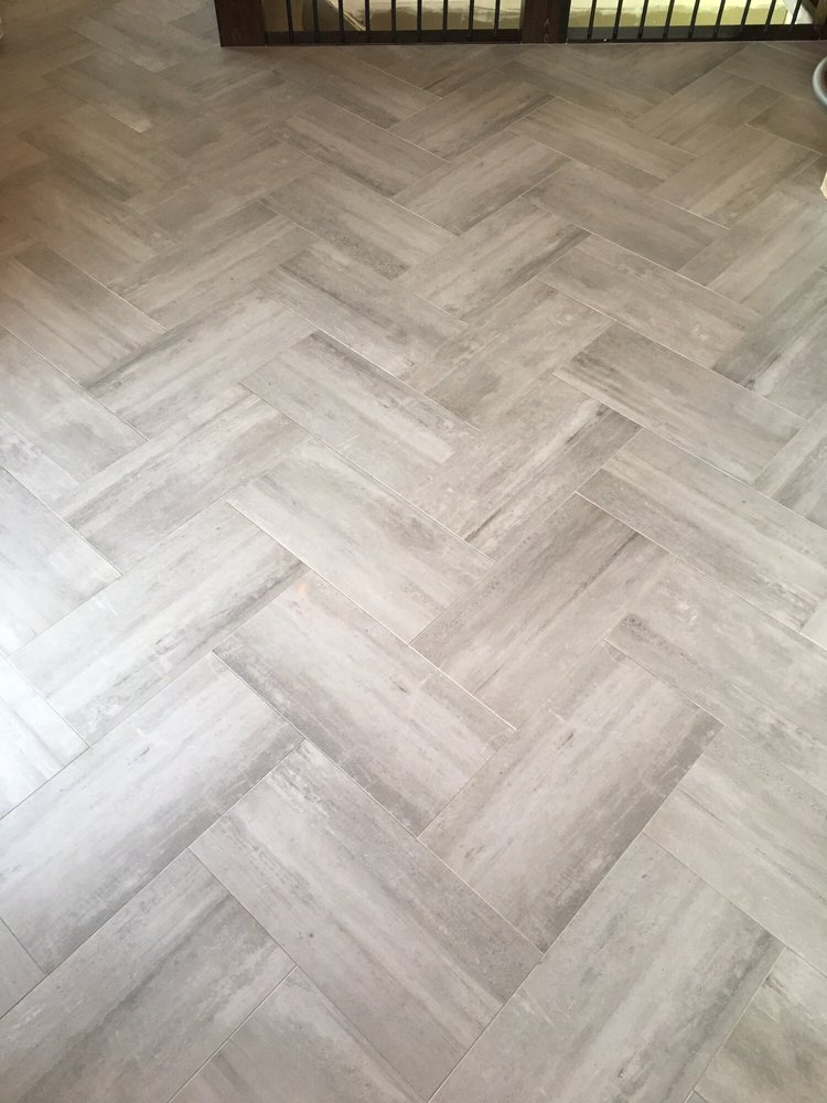 12 X 24 Floor Tile Done With Herringbone Pattern Yelp