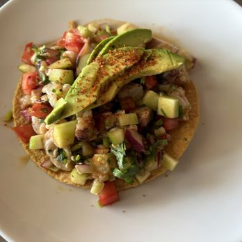 Isla Restaurant - Tostada de ceviche de pulpo y camaron 8/03/24 - Seafood Near Me - Concord, California