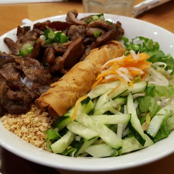 Pho Saigon - B6 HUGE Combo Vermicelli with Spring Roll and Grilled Pork - Vietnamese Near Me - Manassas, Virginia