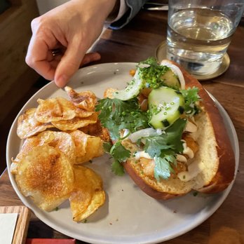 Magnus on Water - Fried Monkfish Roll - Cocktail Bars Near Me - Biddeford, Maine
