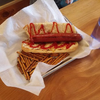 Wild Fields Brewhouse - Tasty kid's hot dog, with our side choice of pretzel sticks - Breweries Near Me - Atascadero, California Wild Fields Brewhouse - Tasty kid's hot dog, with our side choice of pretzel sticks - Breweries Near Me - Atascadero, California