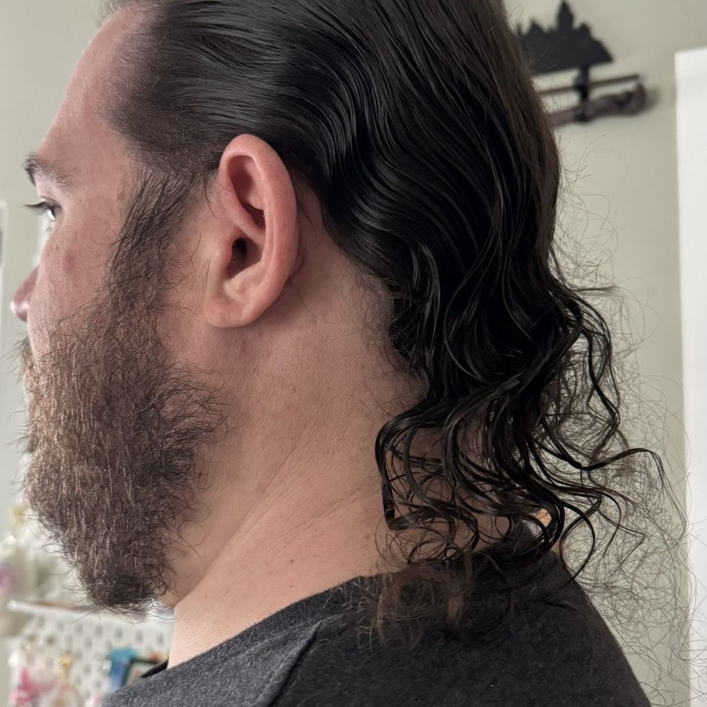 HeadQuarters Barbershop - Before cut. 3.5 years of growing. - Barbers Near Me - Bellflower, California