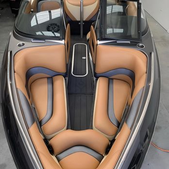 Premium Marine Upholstery - Upholstery of a powerboat - Boat Repair Near Me - Miami, Florida Premium Marine Upholstery - Upholstery of a powerboat - Boat Repair Near Me - Miami, Florida