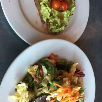 Suda - Avocado toast and a vegetarian salad - New American Near Me - Santa Cruz, California Suda - Avocado toast and a vegetarian salad - New American Near Me - Santa Cruz, California