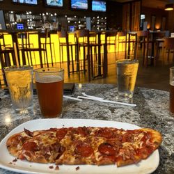 Scene Restaurant & Lounge - Pepperoni bacon flatbread with mikes hot honey drizzle