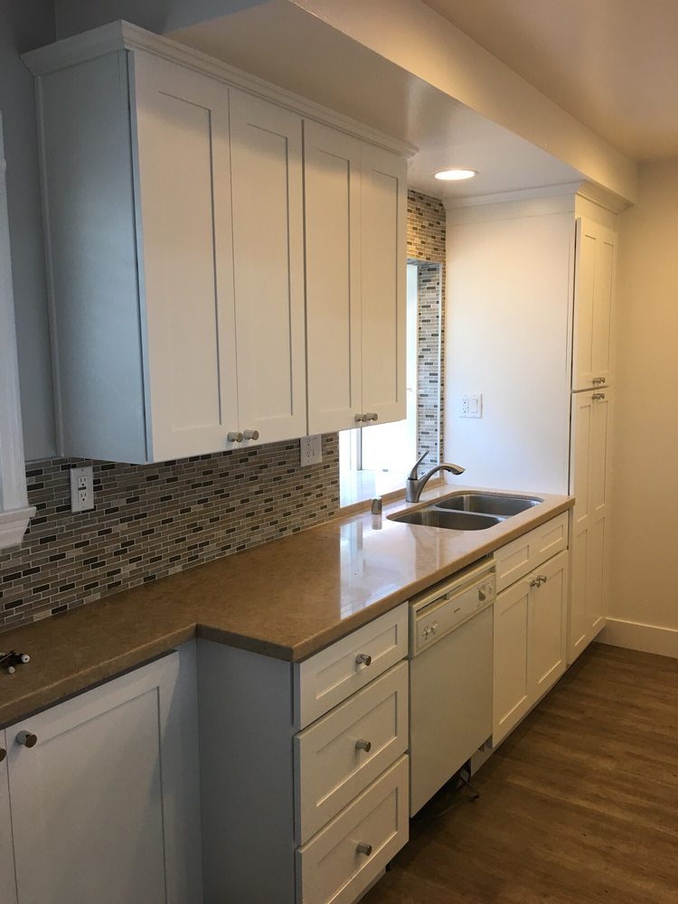 Another Kitchen View White Shaker Cabinets Quartz Countertops