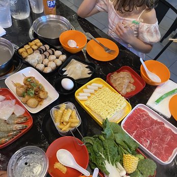 Nah Mor Hot Pot - A variety of foods from the menu. - Hot Pot Near Me - Springfield, Virginia