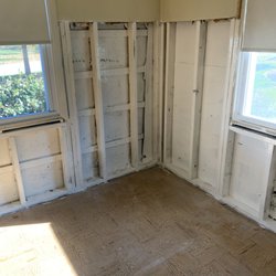 MoldGone - Water damaged drywall removed, wall cavity HEPA vacuumed, disinfected and treated with a fungicidal coating.