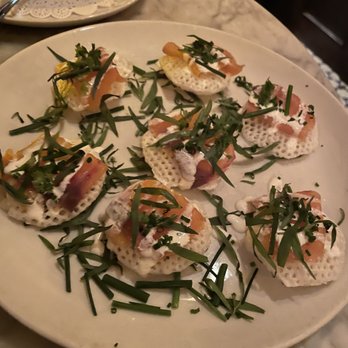 Comstock Saloon - Smoked Salmon on Potato Puffs - Lounges Near Me - San Francisco, California Comstock Saloon - Smoked Salmon on Potato Puffs - Lounges Near Me - San Francisco, California