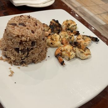The Well Jamaican Restaurant - Rice and peas with grilled shrimp - Seafood Near Me - Randolph, Massachusetts