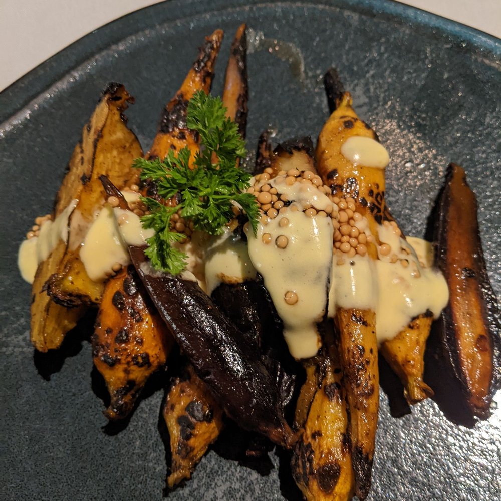 Santé Restaurant - Carrots with pickled mustard seeds - French Near Me - Sonoma, California Santé Restaurant - Carrots with pickled mustard seeds - French Near Me - Sonoma, California