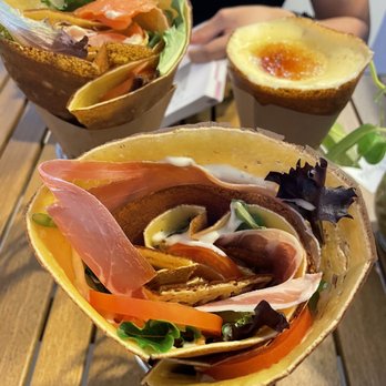 Cafe Mong - Clockwise: salmon lox, creme brulee & truffle prosciutto - Breakfast & Brunch Near Me - Las Vegas, Nevada Cafe Mong - Clockwise: salmon lox, creme brulee & truffle prosciutto - Breakfast & Brunch Near Me - Las Vegas, Nevada