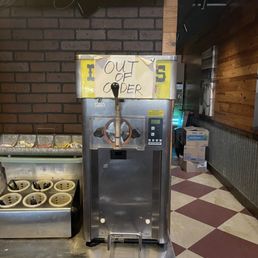 The constantly out of order ice cream machine. Looks like it's been down a while by the looks of the sign. The constantly out of order ice cream machine. Looks like it's been down a while by the looks of the sign.