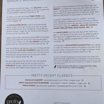 Pretty Decent - Menu - Cocktail Bars Near Me - Louisville, Kentucky