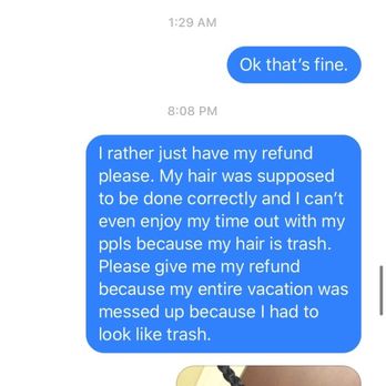 Styles By Margo Salon - My hair and messages exchanged between me and the owner Margo - Wigs Near Me - Kissimmee, Florida Styles By Margo Salon - My hair and messages exchanged between me and the owner Margo - Wigs Near Me - Kissimmee, Florida