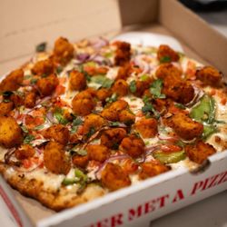 Curry Pizza House Plano - NEW Chicken 65 Pizza (Halal)