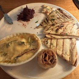 Roasted garlic and cambozola cheese appetizer