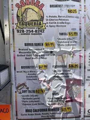 Menu photo 1 Sonora Taqueria Cottonwood, AZ Menu photo 1 Sonora Taqueria Cottonwood, AZ