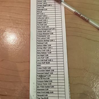 Kaizen Revolving Sushi - Paper ordering menu - Sushi Bars Near Me - Las Vegas, Nevada