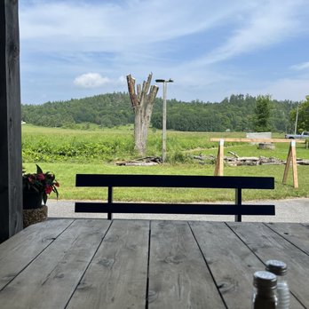 Jean Burger - The view from our table - Poutineries Near Me - Wakefield, Quebec