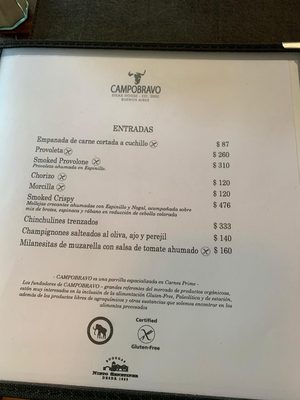 Menu photo 2 Campobravo Buenos Aires, C