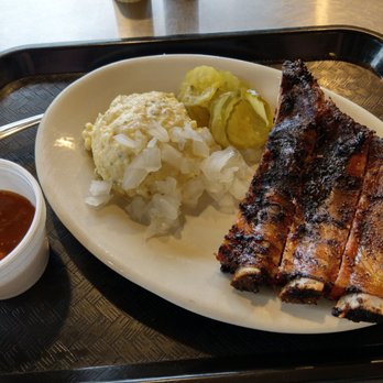 Crazy Larry's Pit Bar-B-Que - Ribs and potato salad, about $7.  Perfect! - Caterers Near Me - Amarillo, Texas