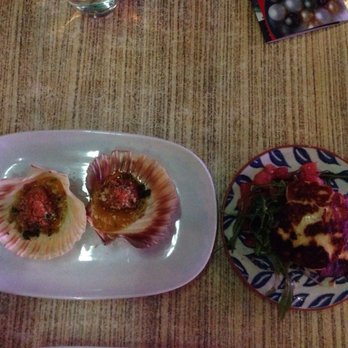 Toros Restaurant Darling Harbour - Scallops on the left and halloumi salad on the right. Both only $10 each on Tuesday! Worth a try - Tapas/Small Plates Near Me - Sydney, NSW Toros Restaurant Darling Harbour - Scallops on the left and halloumi salad on the right. Both only $10 each on Tuesday! Worth a try - Tapas/Small Plates Near Me - Sydney, NSW