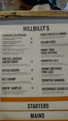 Hillbilly Bops – Public Menu HILLBILLY'S - CLOSED - Updated May 2026 - 151 Photos & 129 Reviews