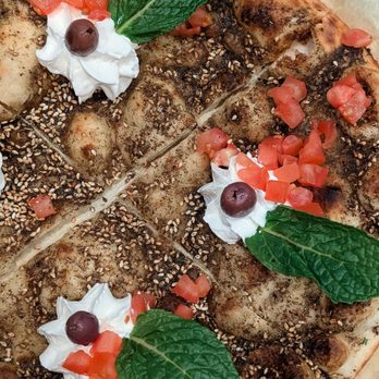 Alforon - Za'atar Supreme Bajeen (Za'atar + Labni) - Mediterranean Near Me - San Diego, California Alforon - Za'atar Supreme Bajeen (Za'atar + Labni) - Mediterranean Near Me - San Diego, California