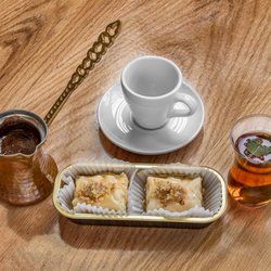 Gibli Middle Eastern Fare - 2 pieces of baklava with either Gibli Coffee or Gibli hot mint tea