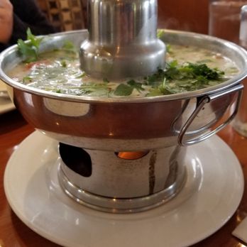 Thai Cafe - Tom kha kai with burner! So good. - Thai Near Me - Irvine, California