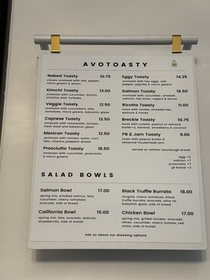 Menu photo 1 Avotoasty San Francisco, CA
