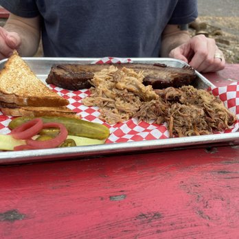 PaveMint Taphouse and Grill - Pick 3: brisket, pulled chicken, pulled pork, toast, pickles - Bars Near Me - Front Royal, Virginia