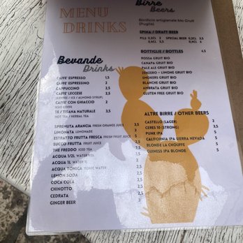 Cactus - Menu - Lounges Near Me - Polignano A Mare, BA