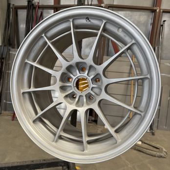 Bradford Powder Coating - Wheels were sandblasted, curb, brush, repaired, masked, prepped, hung, and ready for POWDER COATING!!! - Powder Coating Near Me - Chula Vista, California