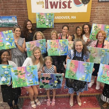 Painting with a Twist - Lots of happy participants at a memorable wedding shower! - Paint & Sip Near Me - North Andover, Massachusetts Painting with a Twist - Lots of happy participants at a memorable wedding shower! - Paint & Sip Near Me - North Andover, Massachusetts
