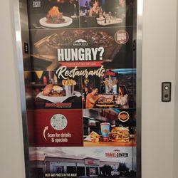 The Lodge at Rolling Hills Casino and Resort - Elevator near our room has all the restaurants  listed. Enticing appearance. Pricing NO.